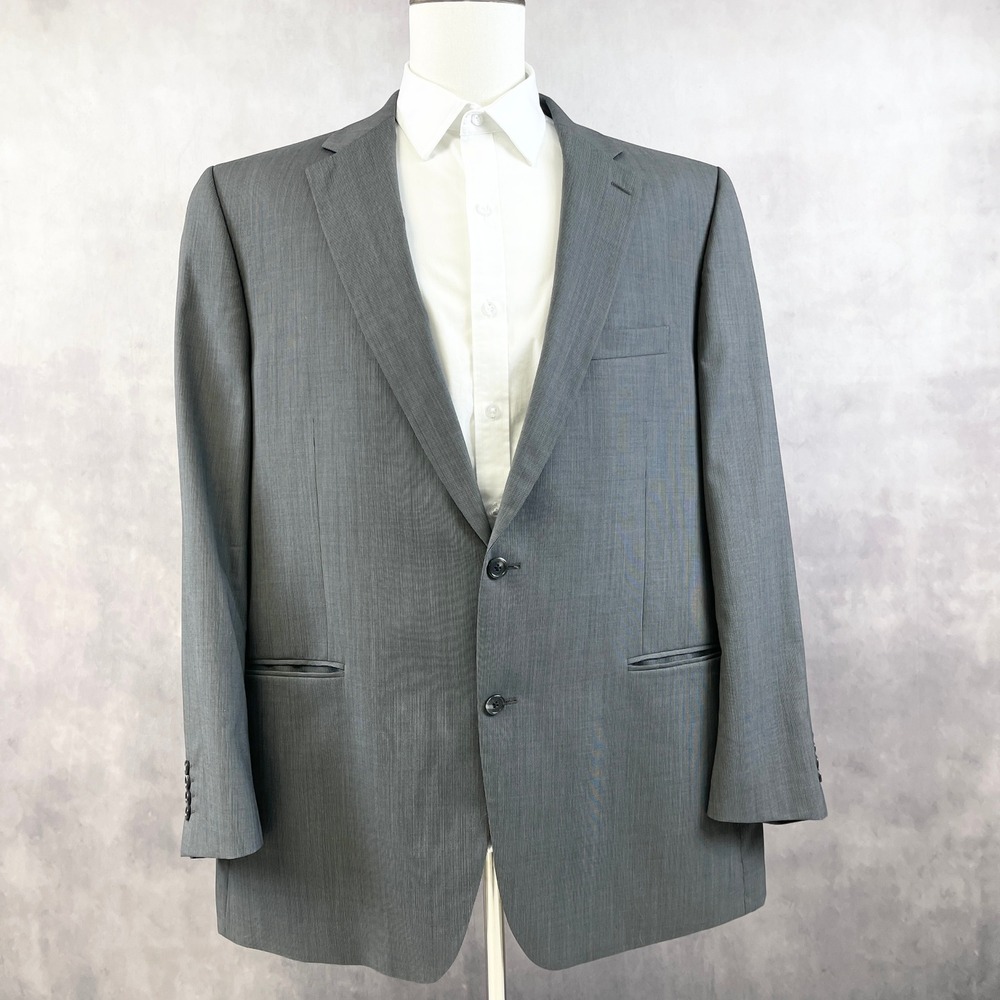 Vintage Linea Mens Sport Coat 48L Gray Wool Minimalist Classic Union Made Canada